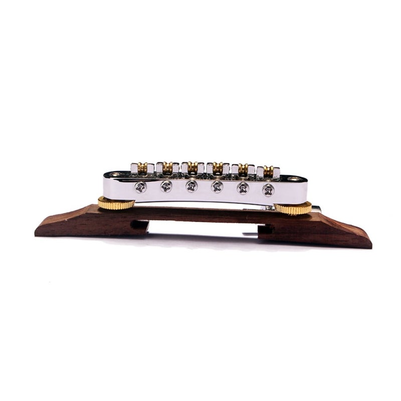 ULTNICE Archtop Jazz Guitar Bridge with Gold Roller Saddles Rosewood B-23 - Image 3